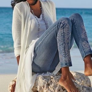 Soft Surroundings Metallic Embellished Skinny Jean